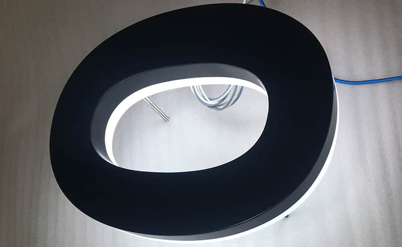 Backlit aluminum letters