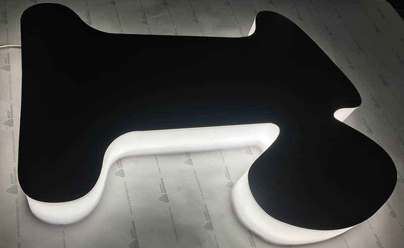 Edge lit acrylic letters
