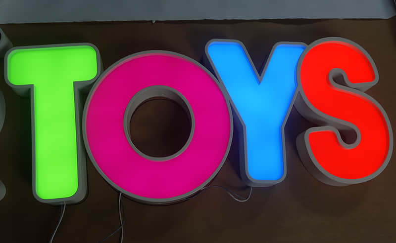 Frontlit stainless steel signs