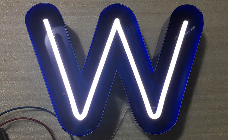 Frontlit neon signs