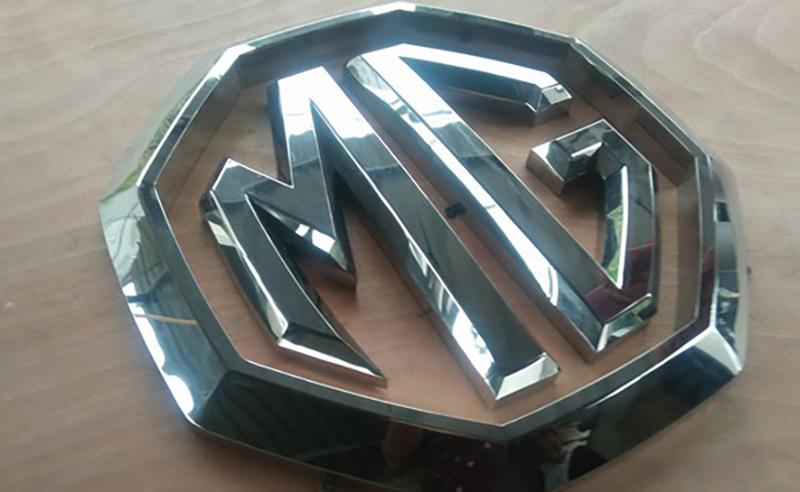 Fabricated 3D stainless steel logos