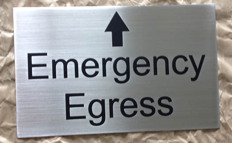 Engraved stainless steel plate