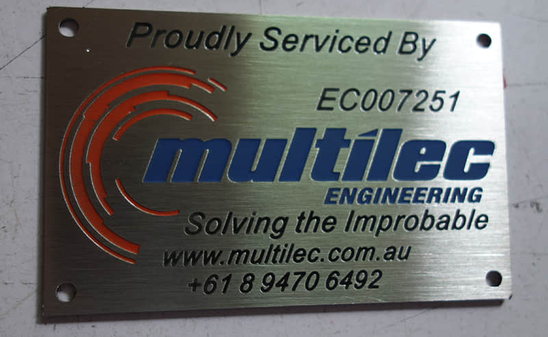 Chemical etched stainless steel plaques
