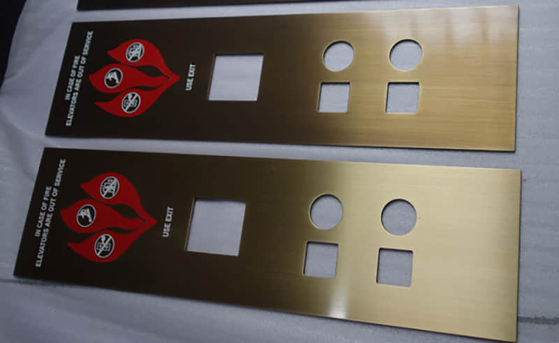 Engraved brass panels
